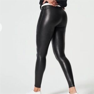 Spanx Faux Leather Black Leggings Medium